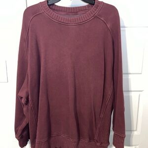 Aerie Maroon Crew Neck Sweater
